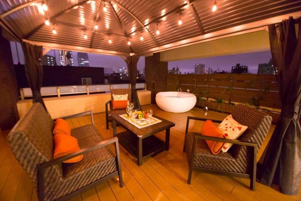 Ferienwohnung Oshiage Sky View Terrace Penthouse Präfektur Tokio Exterior foto