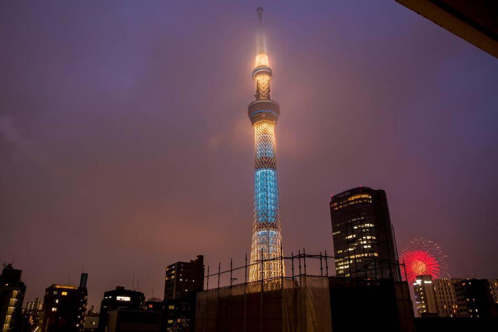 Ferienwohnung Oshiage Sky View Terrace Penthouse Präfektur Tokio Exterior foto